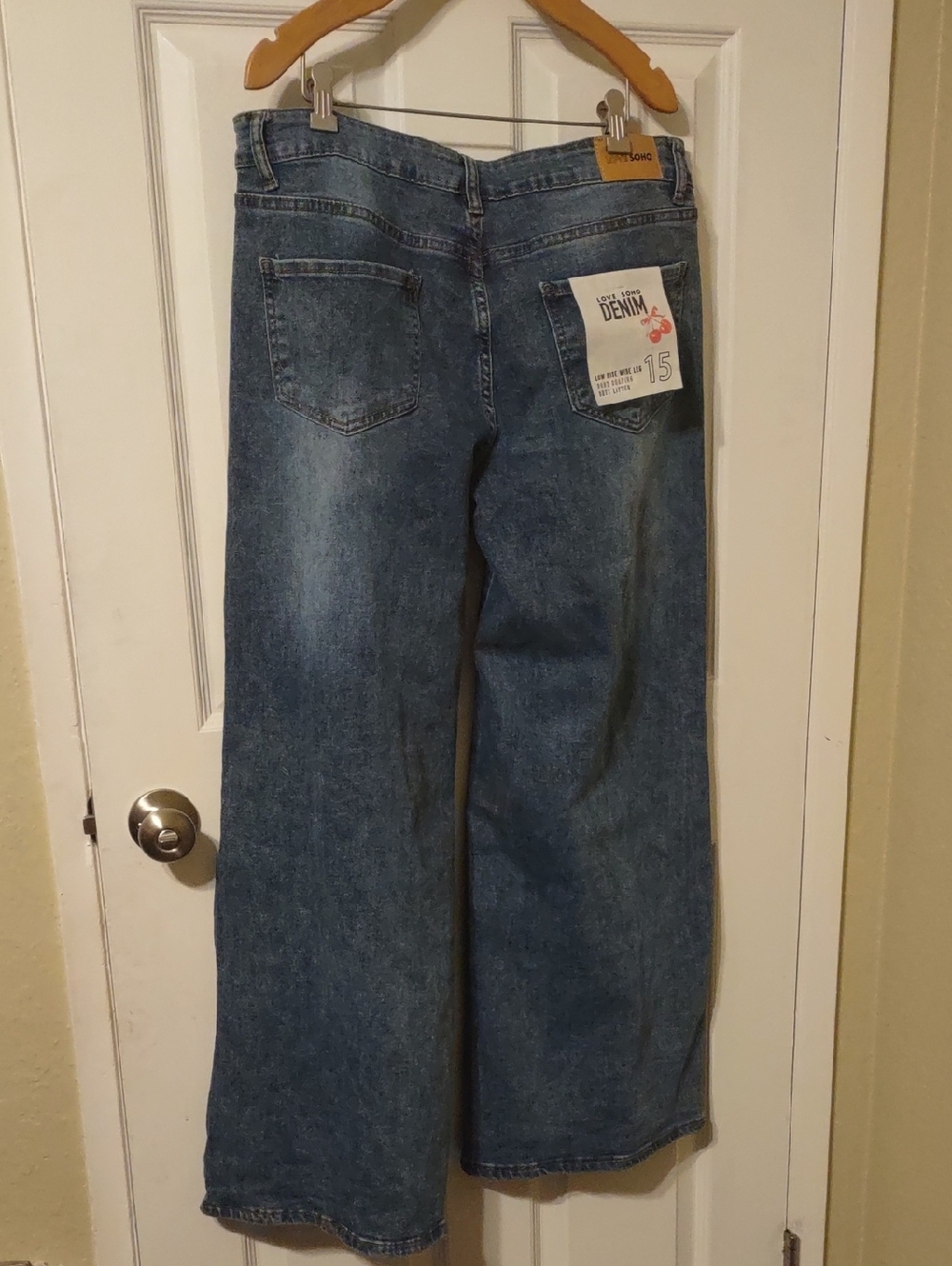 Love Soho Denim Low Rise Wide Leg Juniors Jeans Size 15 New - Picture 5 of 6